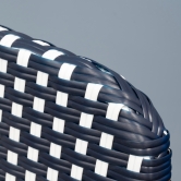 SH&G Rattan Bistro 3pc Set with steel frame - Blue & White