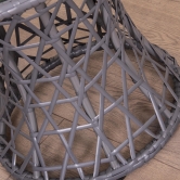 SH&G Grey Rattan 50cm glass top side table