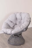 SH&G Rattan Nest Swivel Chair With Cushions - Two Seat Set and side table