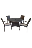 Heaton 4 Seater Dining Set with 110cm Table - Brown