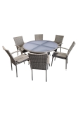 Heaton 6 Seater Dining Set with 140cm Table - Grey