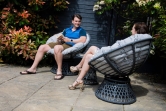 SH&G Rattan Nest Swivel Chair With Cushion, Garden Pod Chair