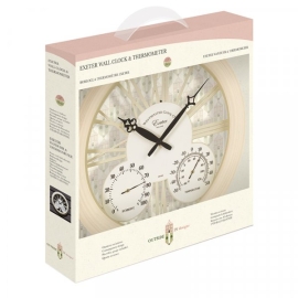 Exeter Wall Clock & Thermometer Cream