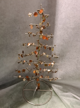 Large beaded wire tree - copper gold