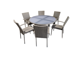 SH&G Heaton 6 Seater Dining Set with 140cm Table - Grey