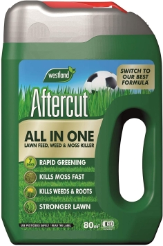 Aftercut All In One Lawn Feed, Weed and Moss Killer Even-Flo Spreader, 80 m2, 2.56 kg