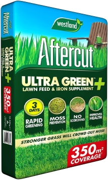 Aftercut Ultra Green + Lawn Feed & Iron Supplement, 350 m2, 12.25 kg