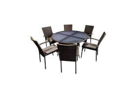 SH&G Heaton 6 Seater Dining Set with 140cm Table - Brown