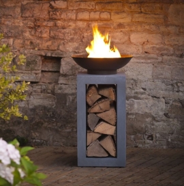 Firebowl Metal on Clayfibre Console