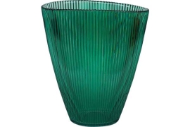 Emerald Ribbed Vase