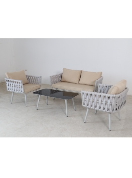 SH&G Wilton Rope Design Aluminium 4pc Sofa Set