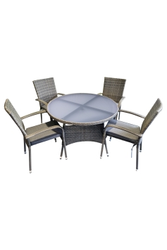 Heaton 4 Seater Dining Set with 110cm Table - Grey