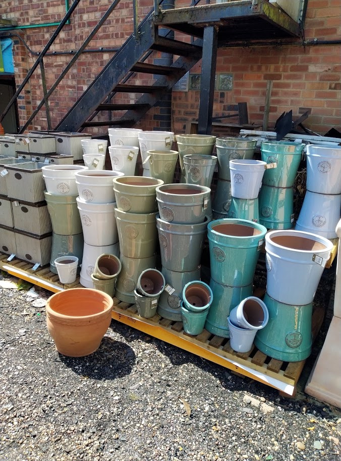 heritage green plant pots