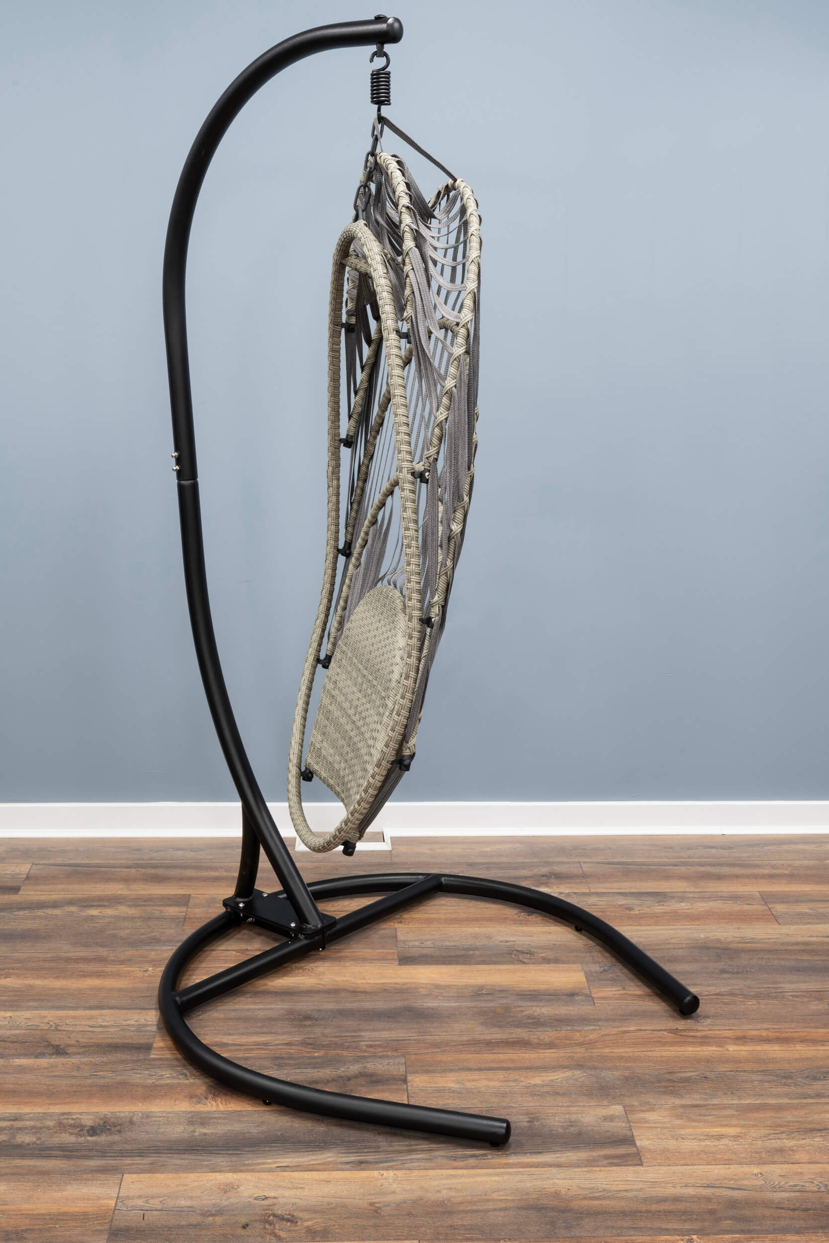 Signature Folding Hanging Chair with Grey Cushion
