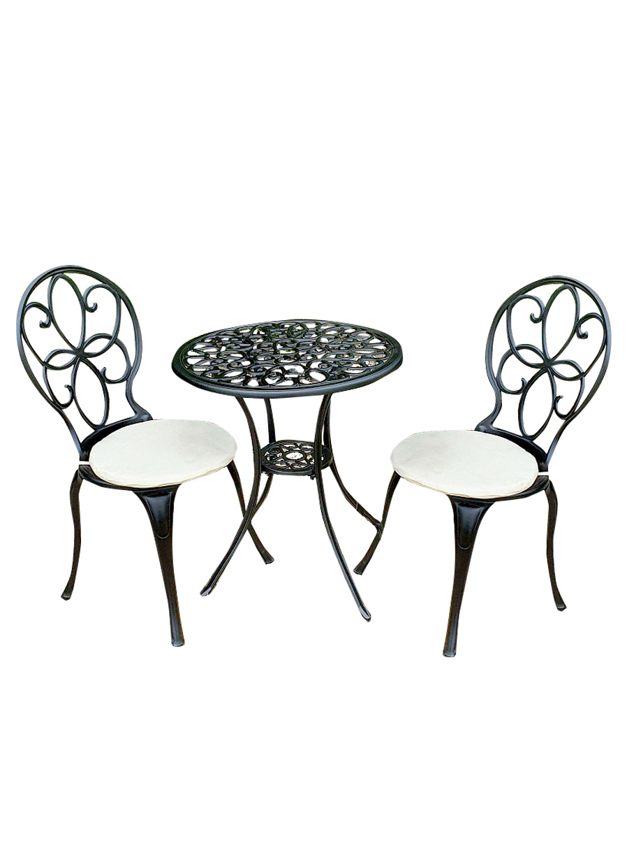SH&G Cast Aluminium Bistro Set Design 13 Black