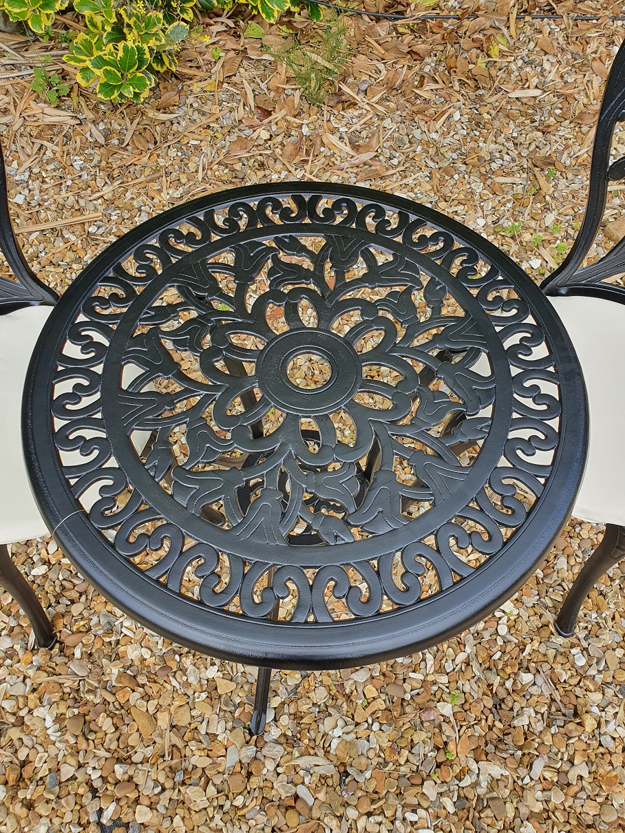 SH&G Cast Aluminium Bistro Set Design 7 Black